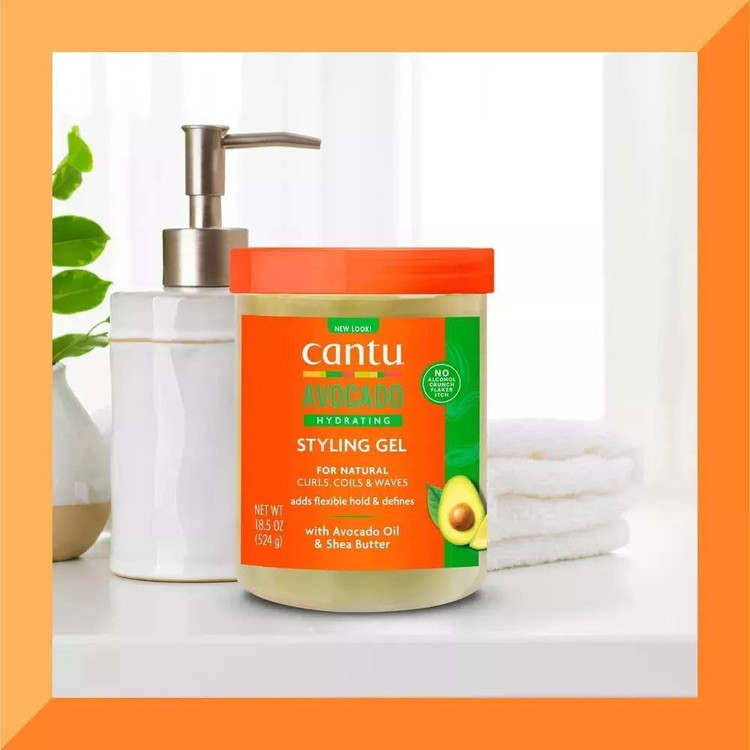 ژل مو آووکادو کنتو حالت دهنده و آبرسان Cantu Avocado Hydrating Styling Gel